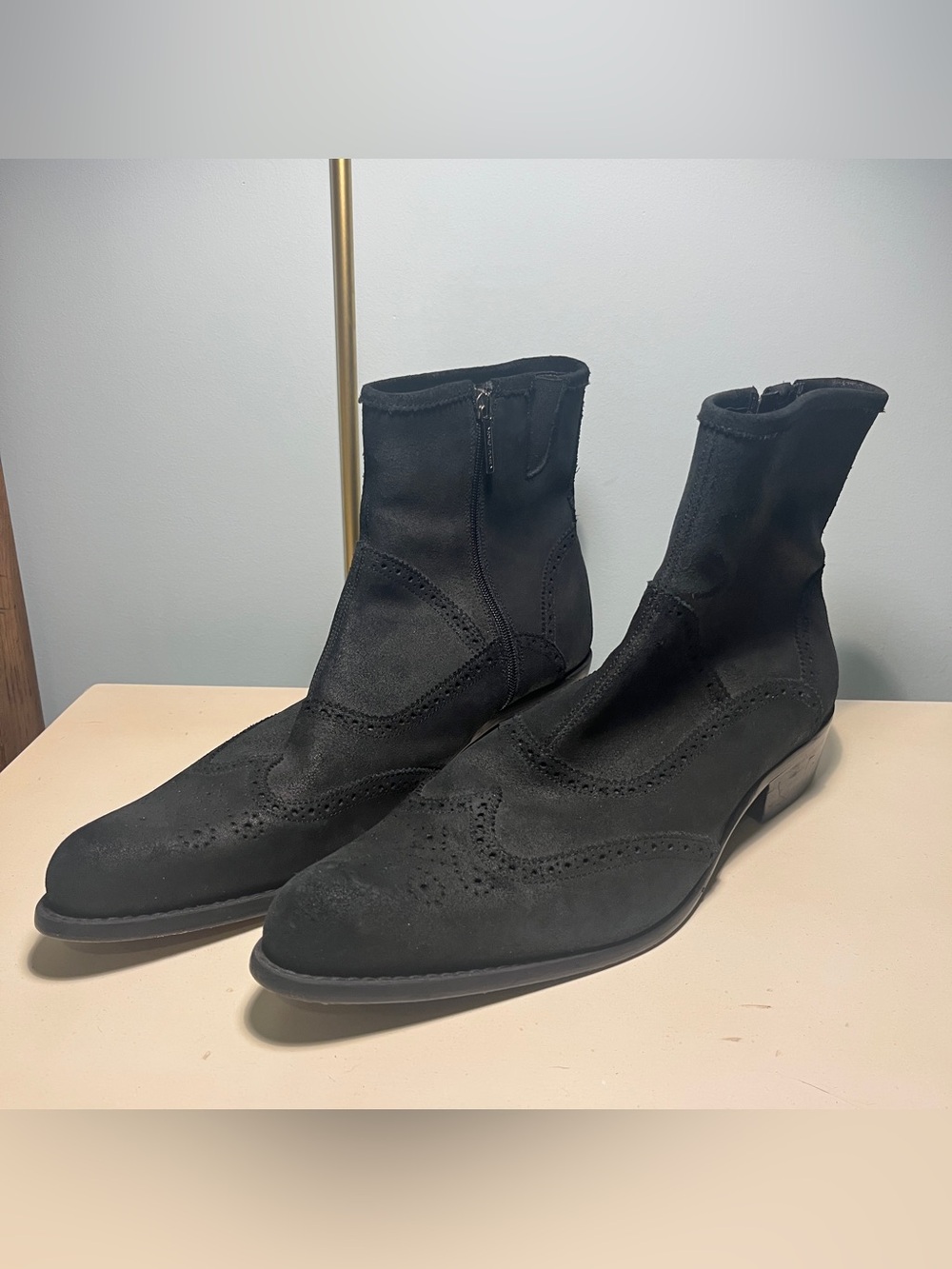 Donald J. Pliner Black Suede Ankle Boots - Western Couture Collection
